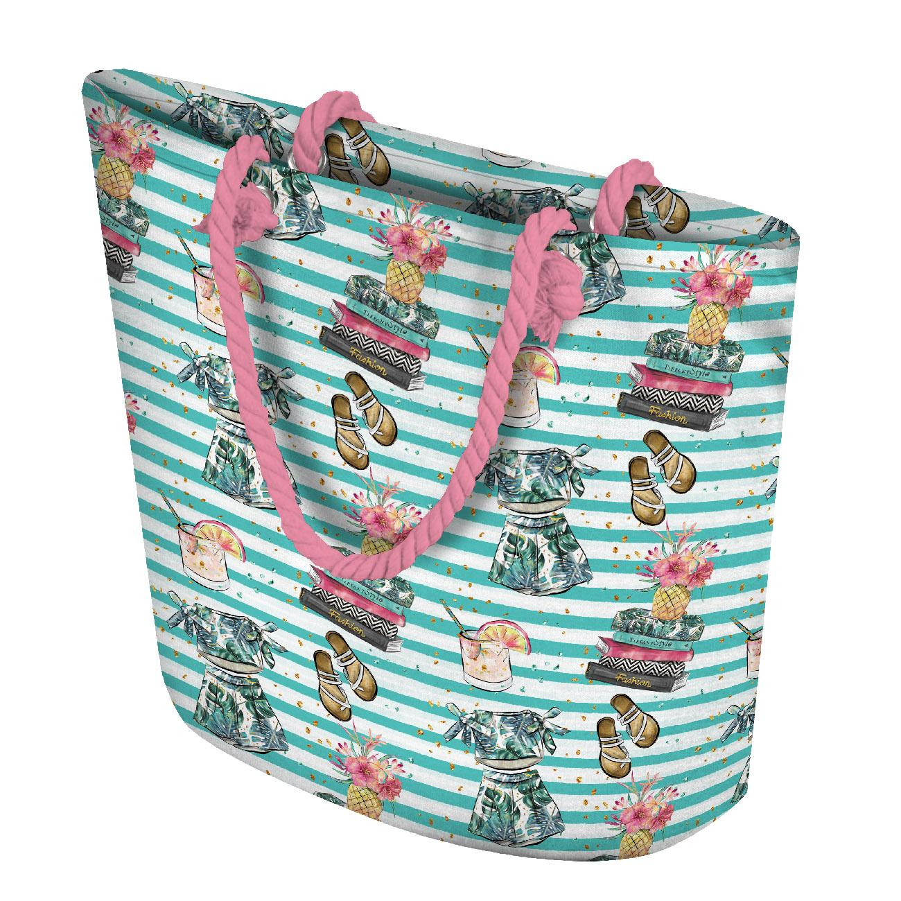 TOTE BAG - SUMMER FASHION / STRIPES - sewing set