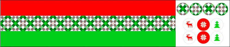 CHRISTMAS WREATH - CHECK GREEN - RED / white - sewing set