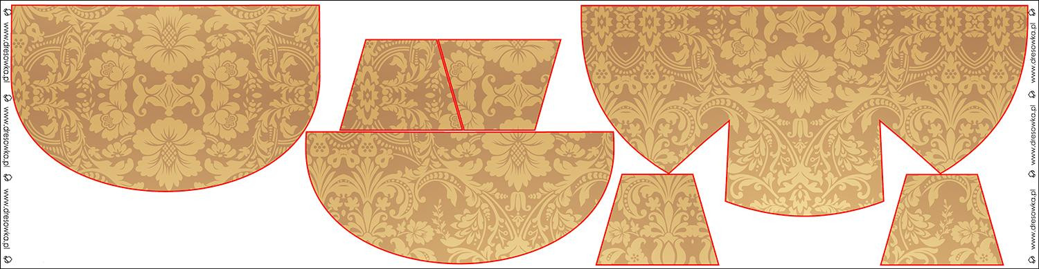 HIP BAG - DAMASCO pat. 1 (gold) / Choice of sizes