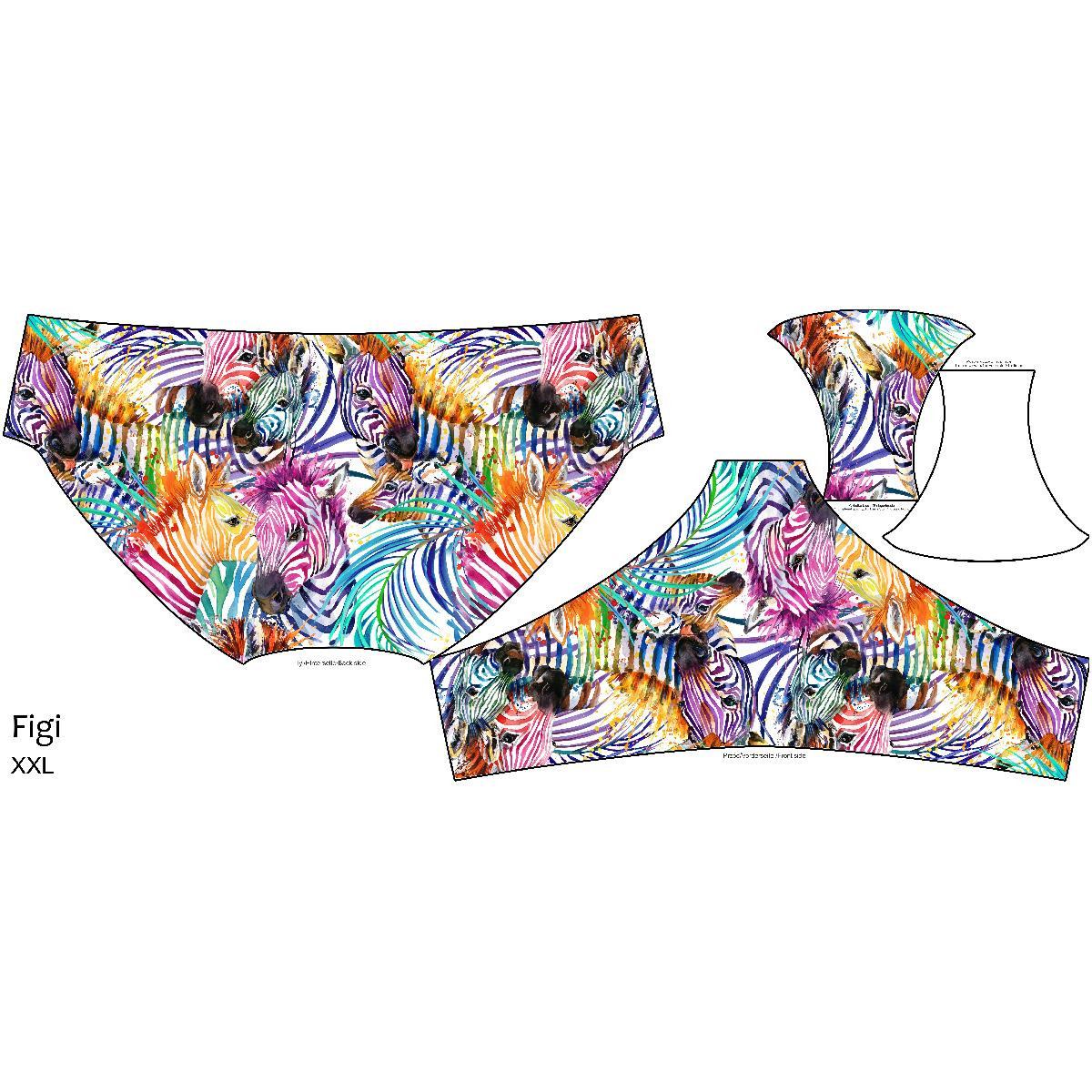 WOMEN'S PANTIES - ZEBRA / rainbow