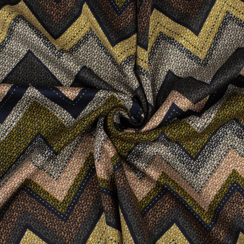 ZIGZAG pat. 2 / khaki - Interlock knit fabric