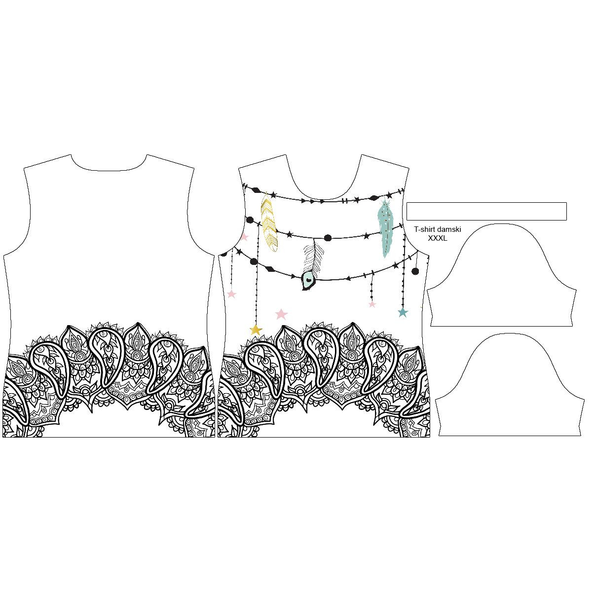 WOMEN’S T-SHIRT - FEATHERS - single jersey
