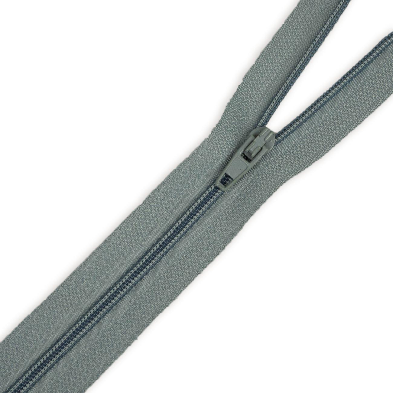 Coil zipper 30cm Open-end - light grey