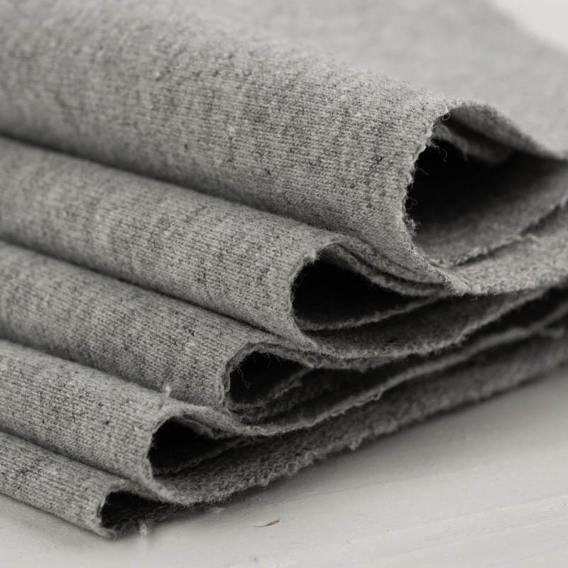 GREY MELANGE - Recycing looped knit fabric with elastan