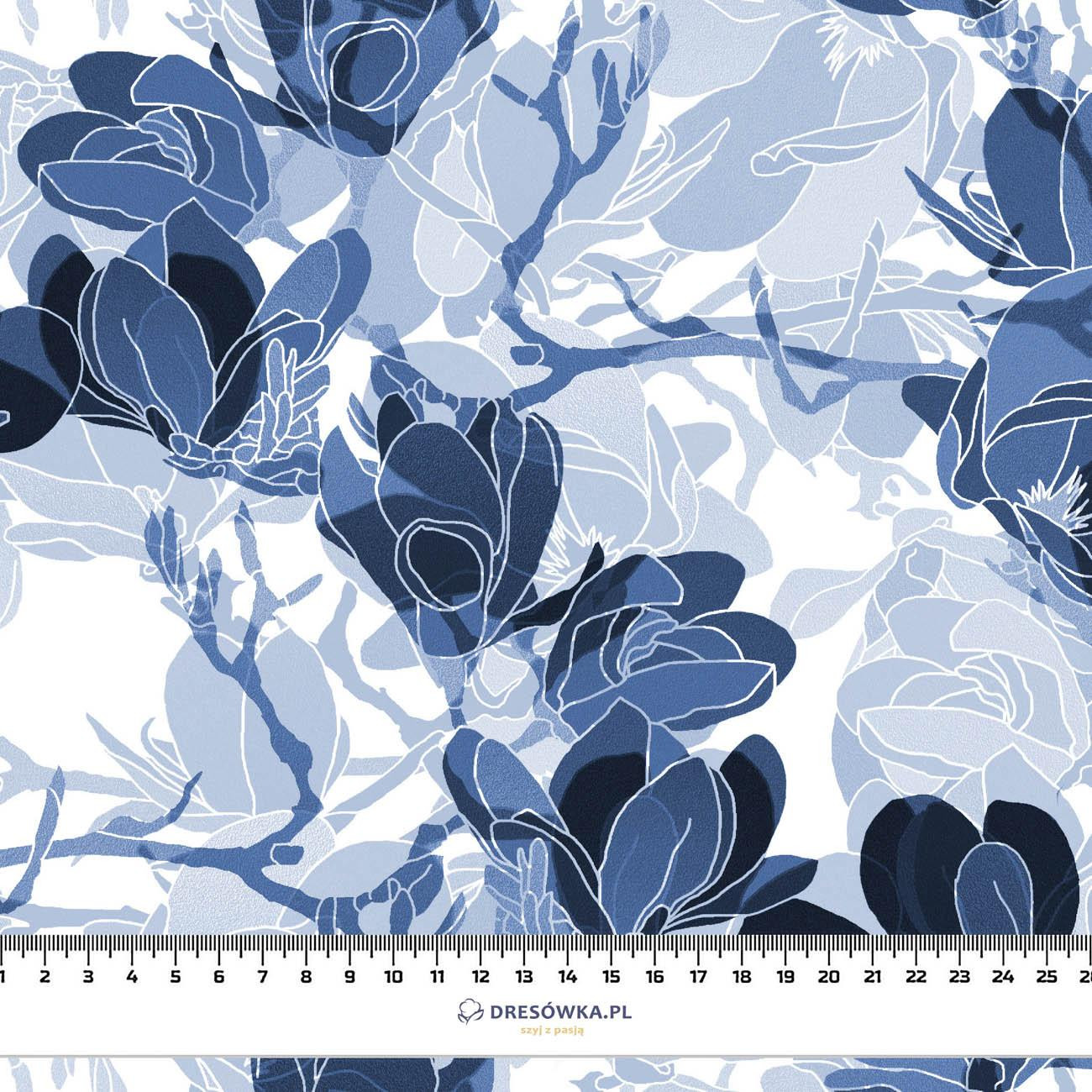 MAGNOLIAS pat. 2 (classic blue) - viscose woven fabric