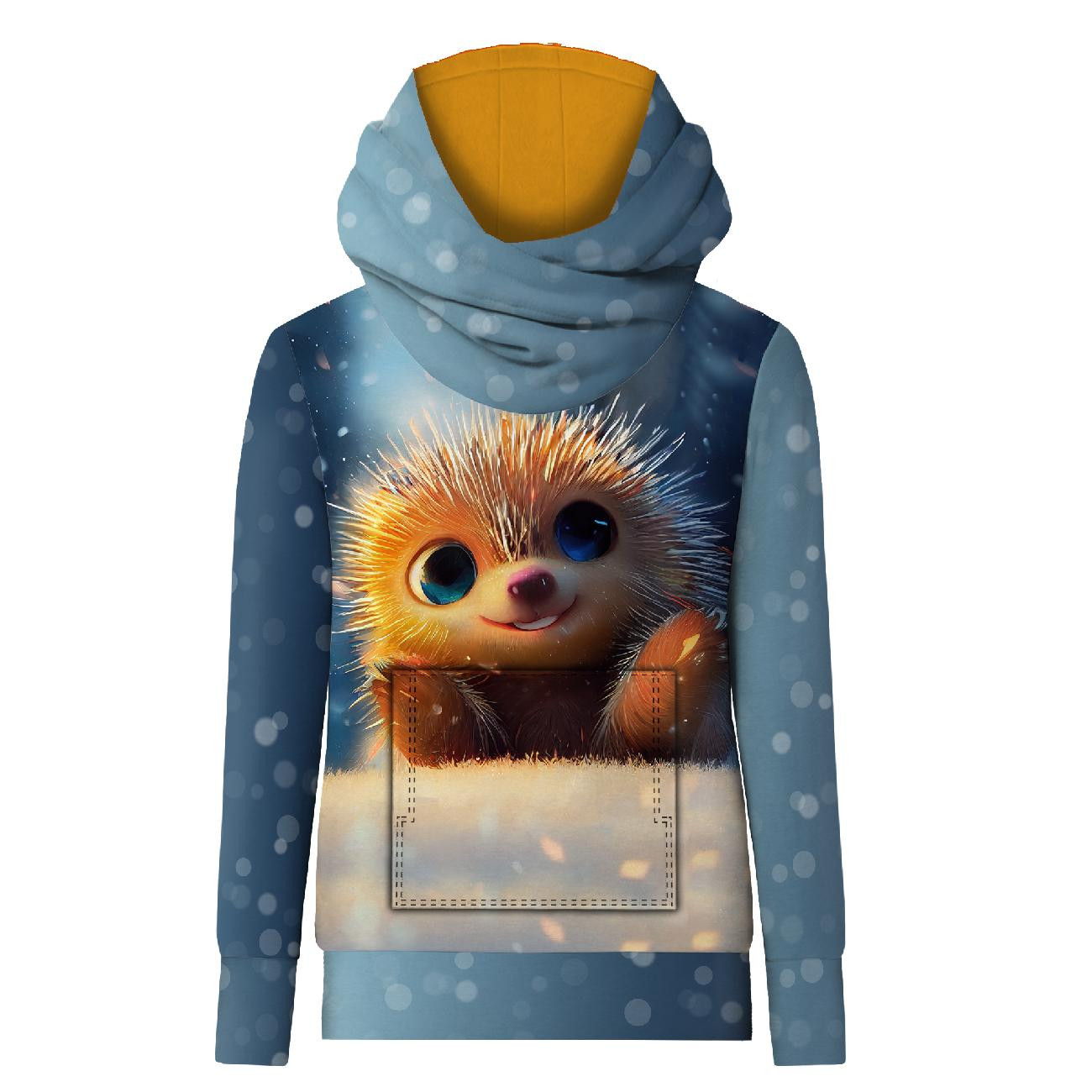 HYDROPHOBIC HOODIE UNISEX - ANIMATED HEDGEHOG - sewing set