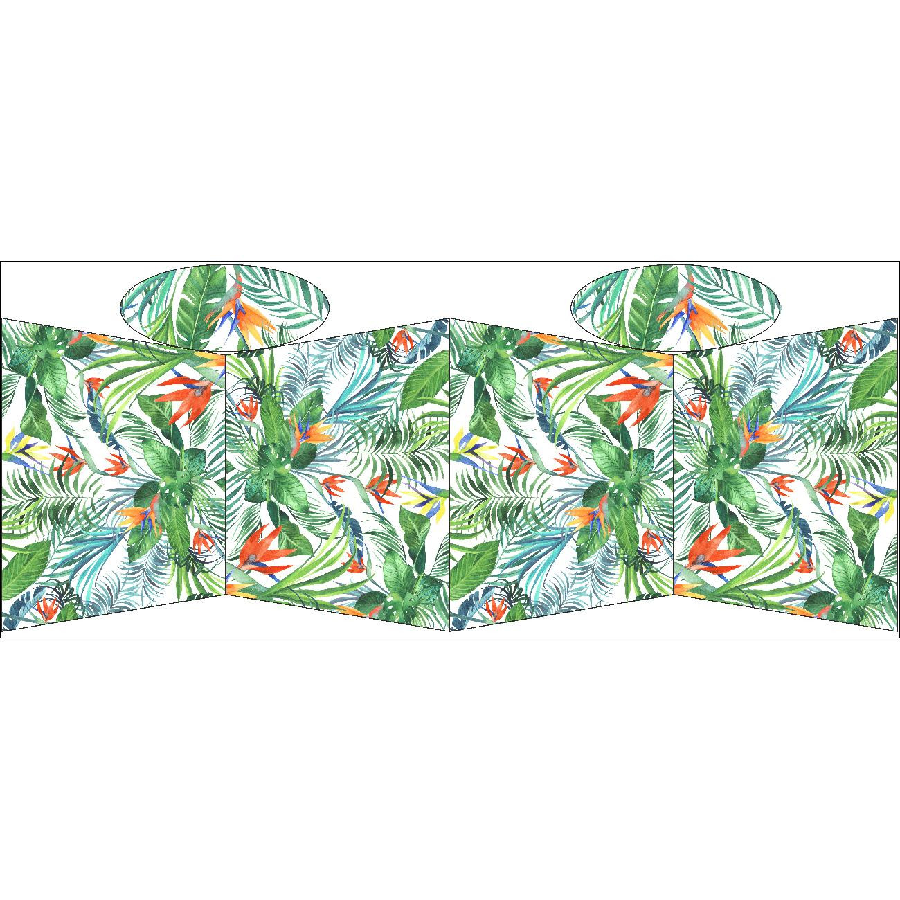 TOTE BAG - PARADISE JUNGLE / white - sewing set