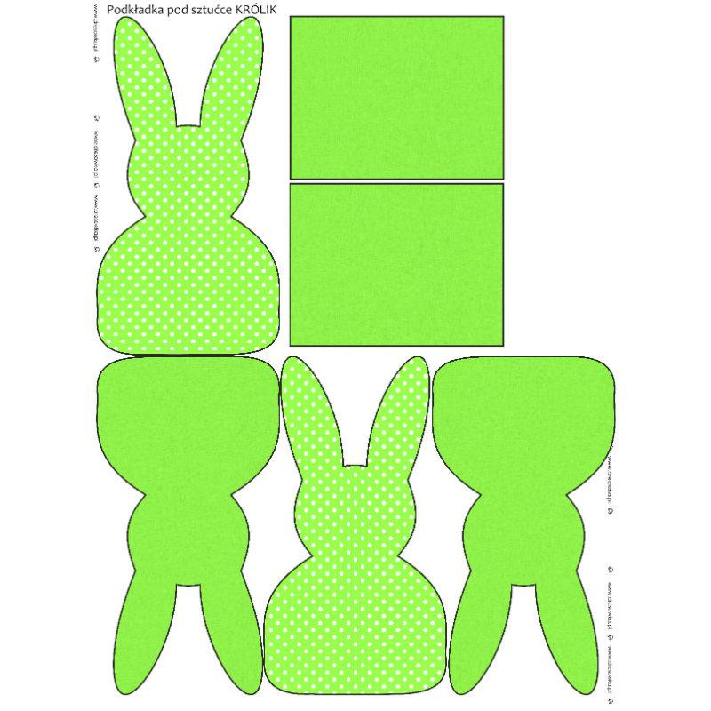 Cutlery bunny - DOTS / LIGHT GREEN 
