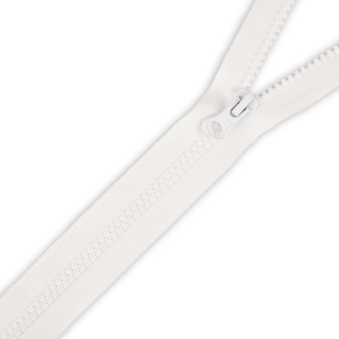 Plastic Zipper 5mm open-end 55cm (Z)- white