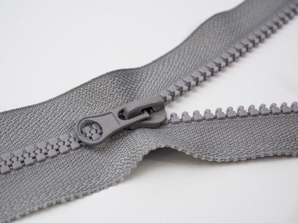 Plastic Zipper 5mm open-end 80cm - grey