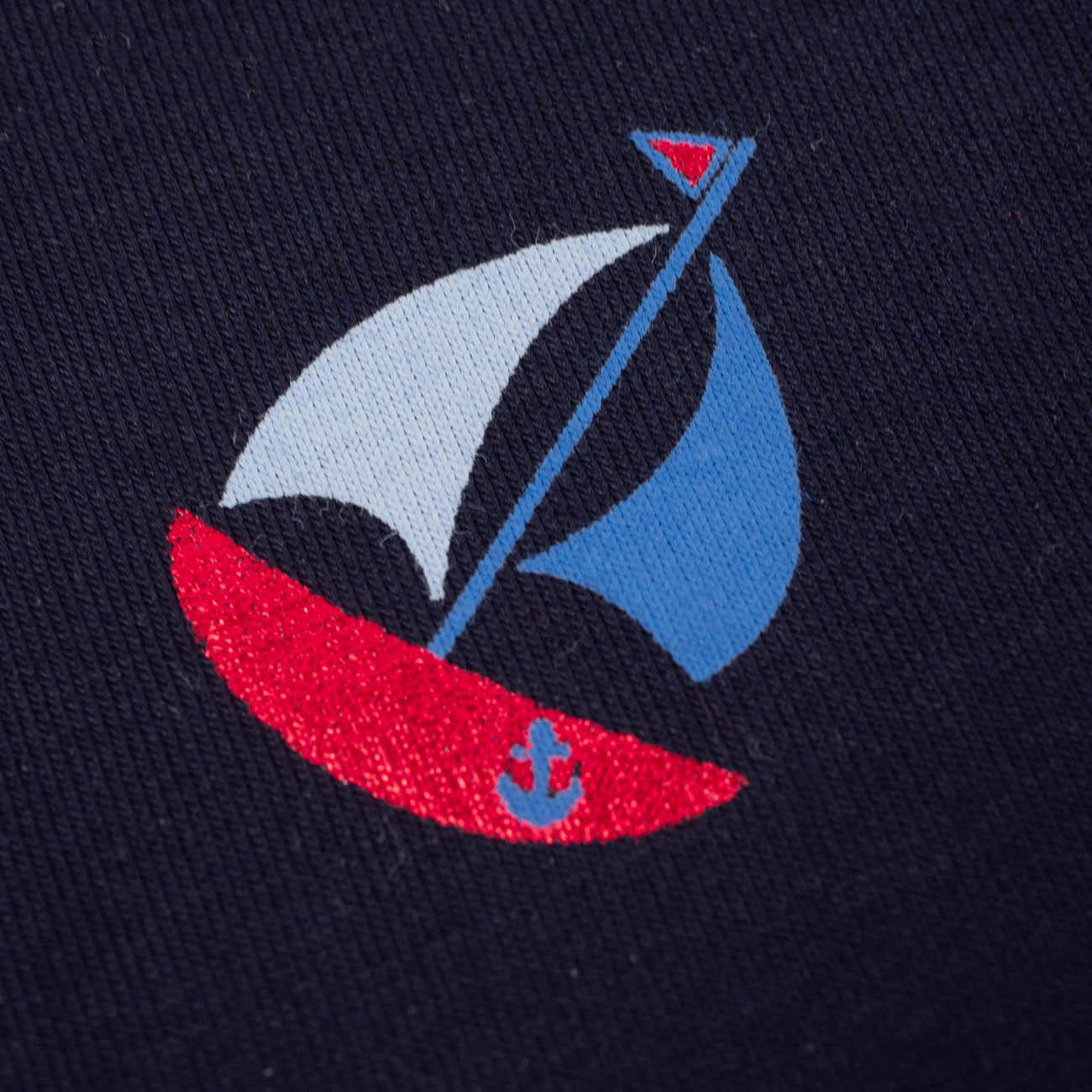 SAILING SHIPS pat. 2 / navy - single jersey 