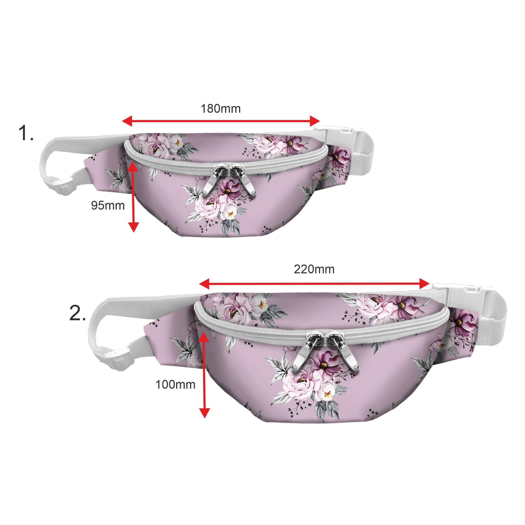 HIP BAG - WATERCOLOR BOUQUET Pat. 5 / Choice of sizes