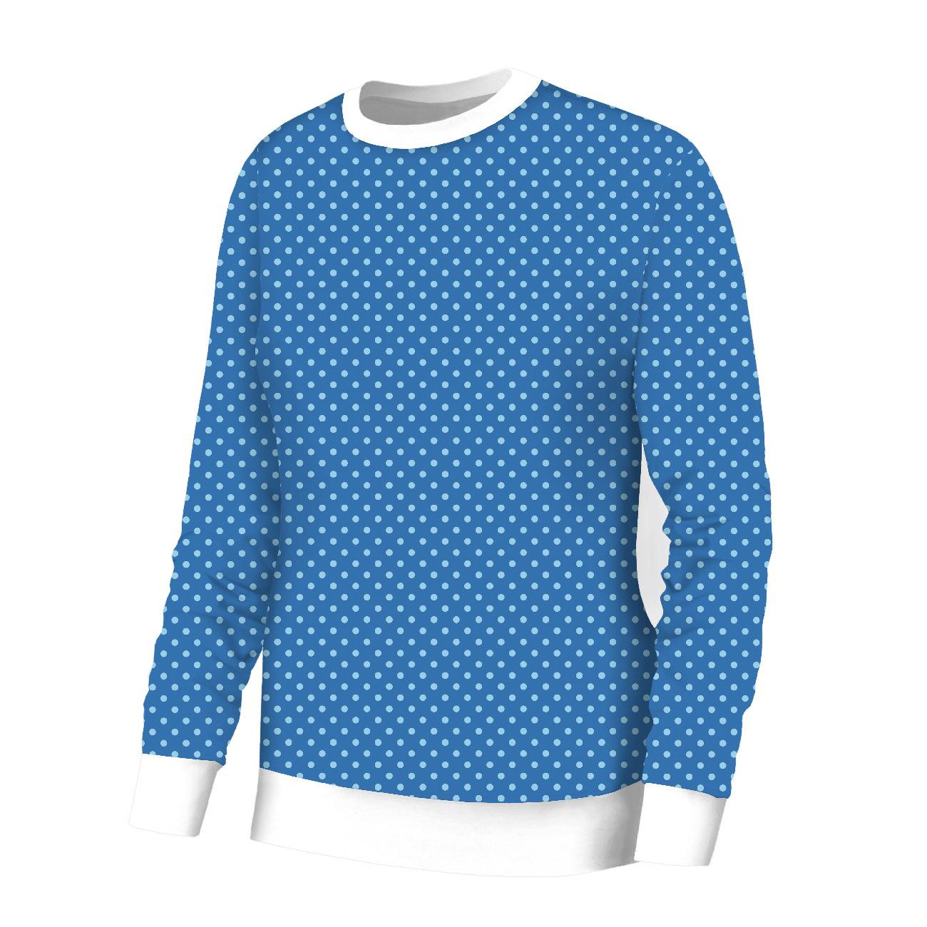 WOMEN'S SWEATSHIRT (HANA) BASIC - LIGHT BLUE DOTS / BLUE (PUMPKIN GARDEN) - sewing set