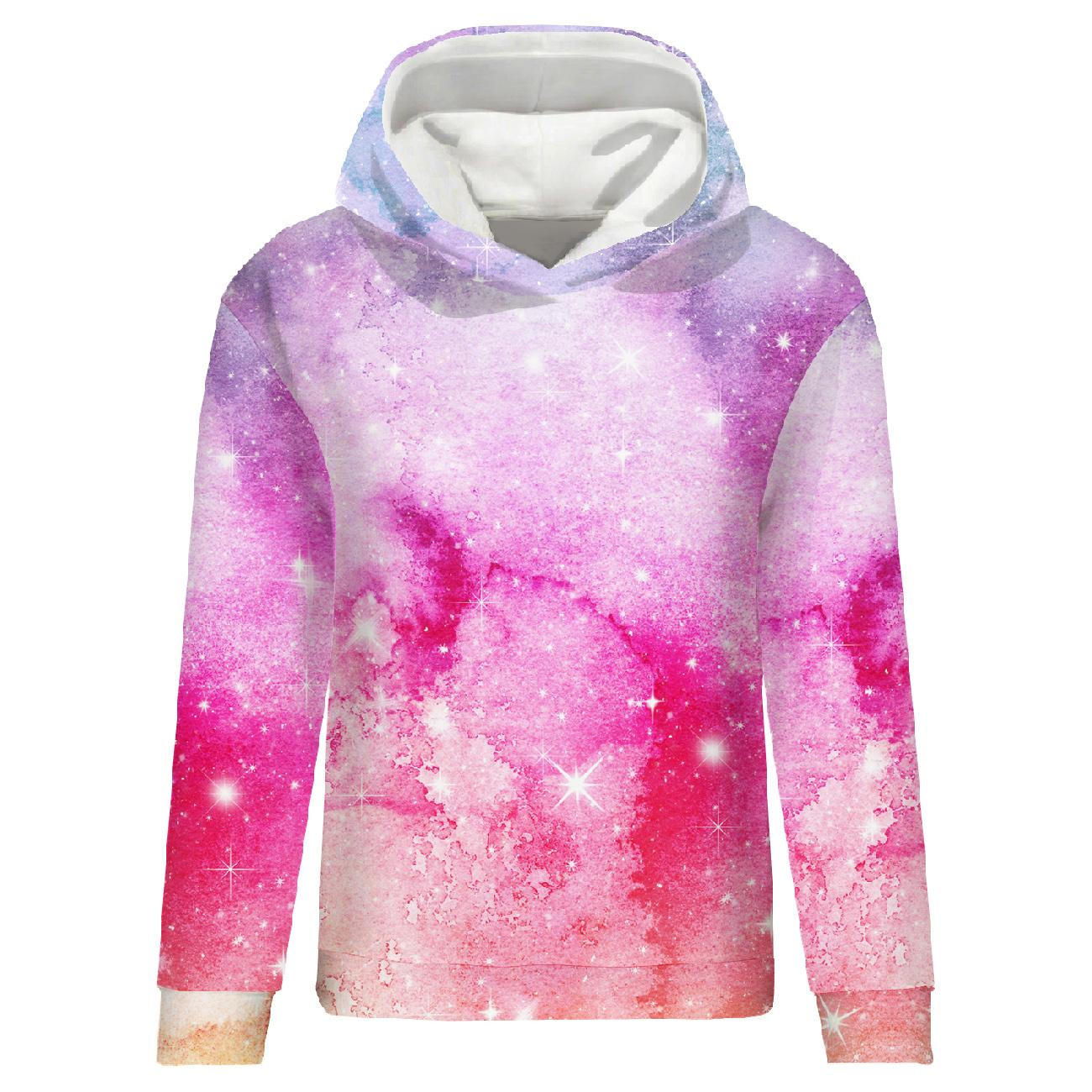 CLASSIC WOMEN’S HOODIE (POLA) - WATERCOLOR GALAXY PAT. 5 - looped knit fabric 