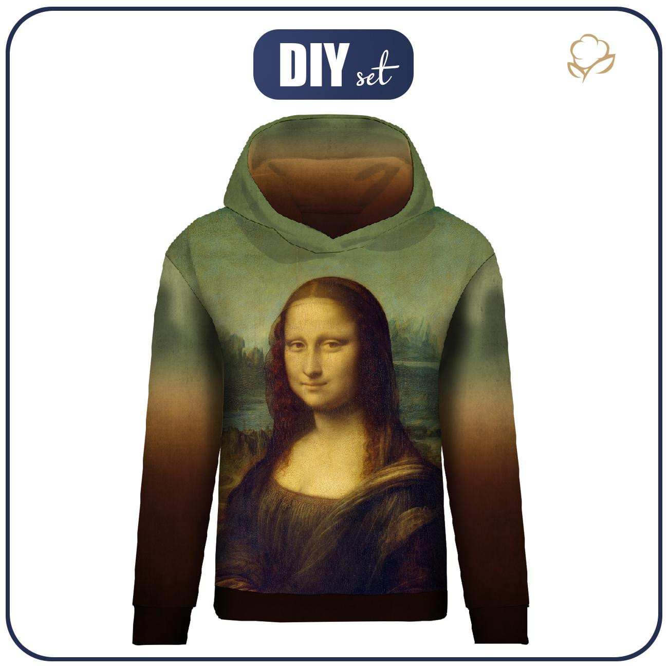 CLASSIC WOMEN’S HOODIE (POLA) - MONA LISA (Leonardo da Vinci) - sewing set