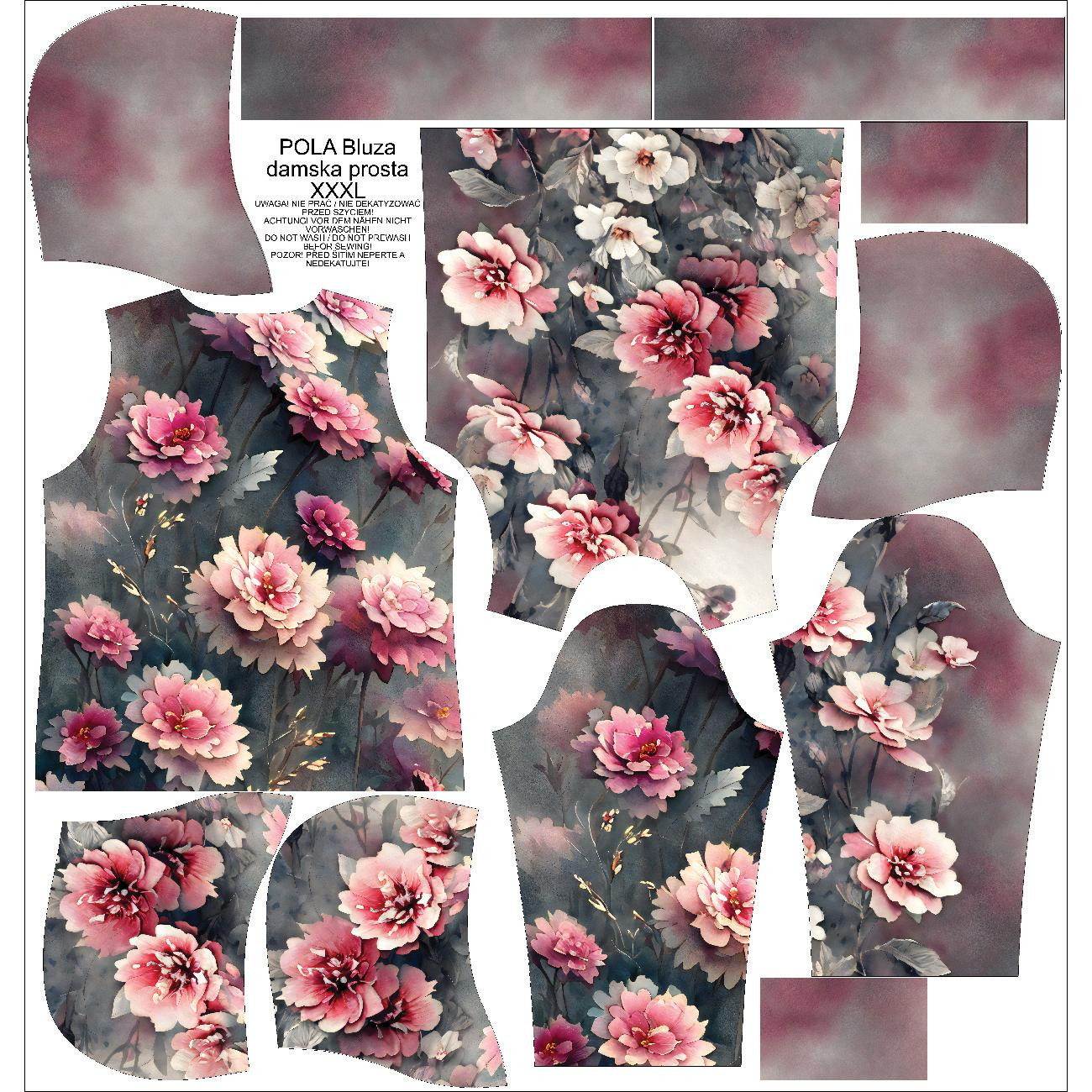 CLASSIC WOMEN’S HOODIE (POLA) - VINTAGE FLOWERS PAT. 3 - sewing set