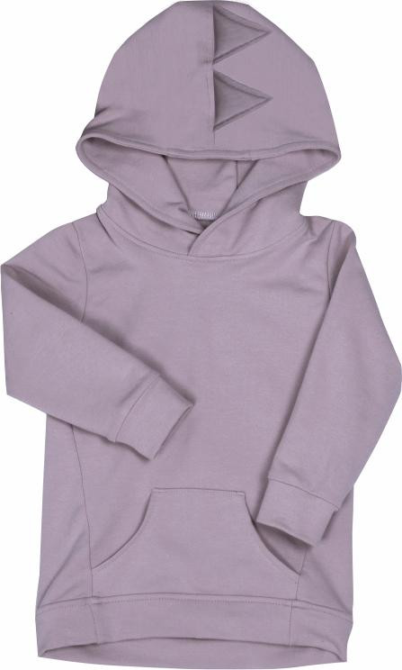 KID'S HOODIE DINO (PARIS) - B-02 LILLAC - looped knit fabric