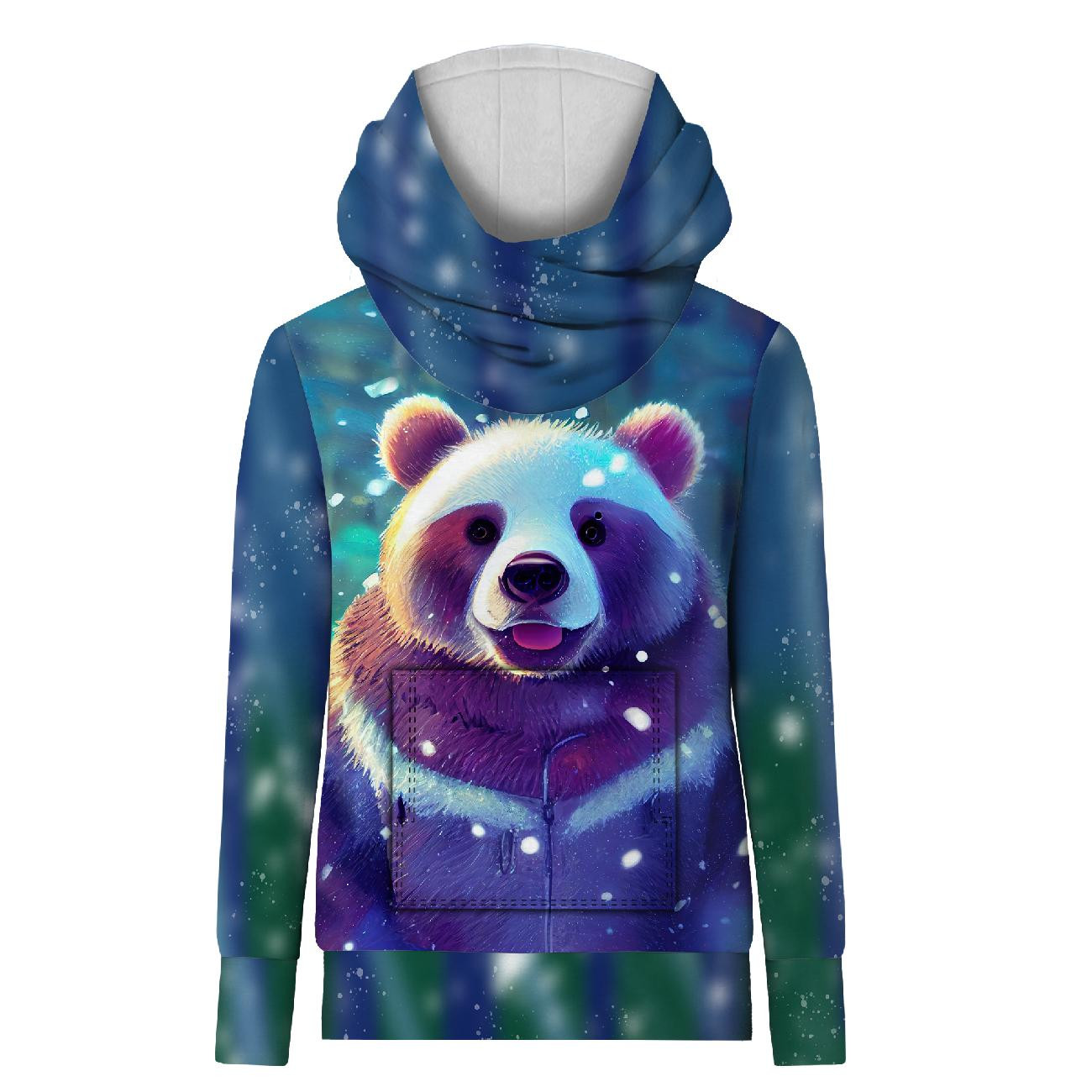 HYDROPHOBIC HOODIE UNISEX - ANIMATED PANDA - sewing set