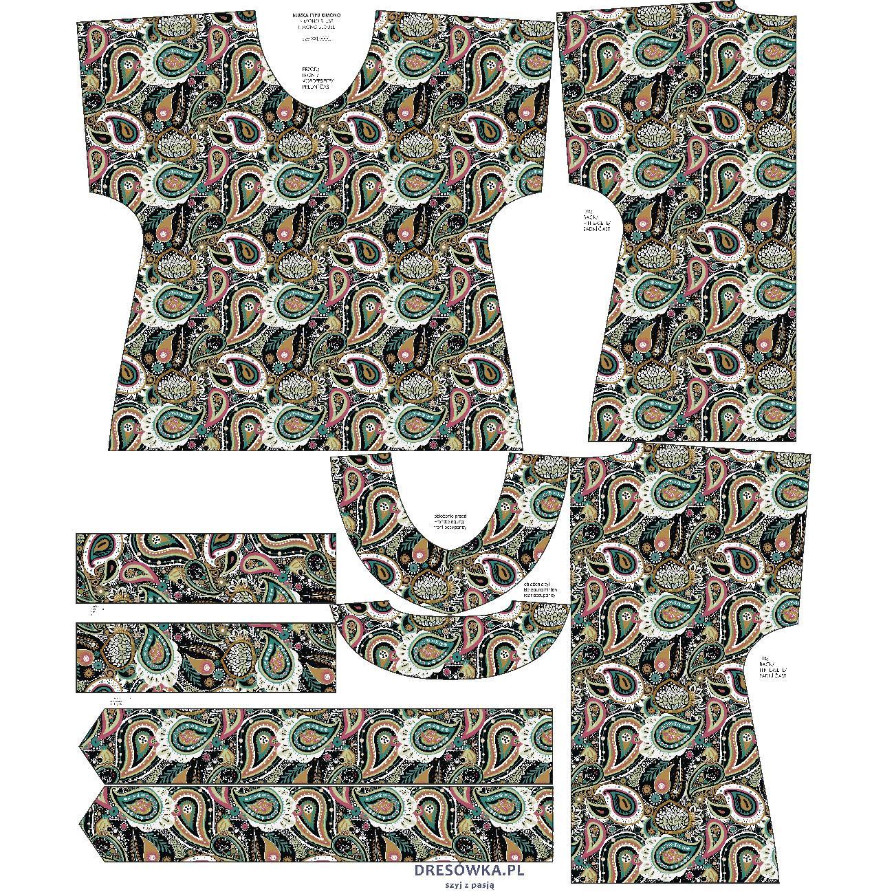 KIMONO BLOUSE - PAISLEY PAT. 4 - sewing set