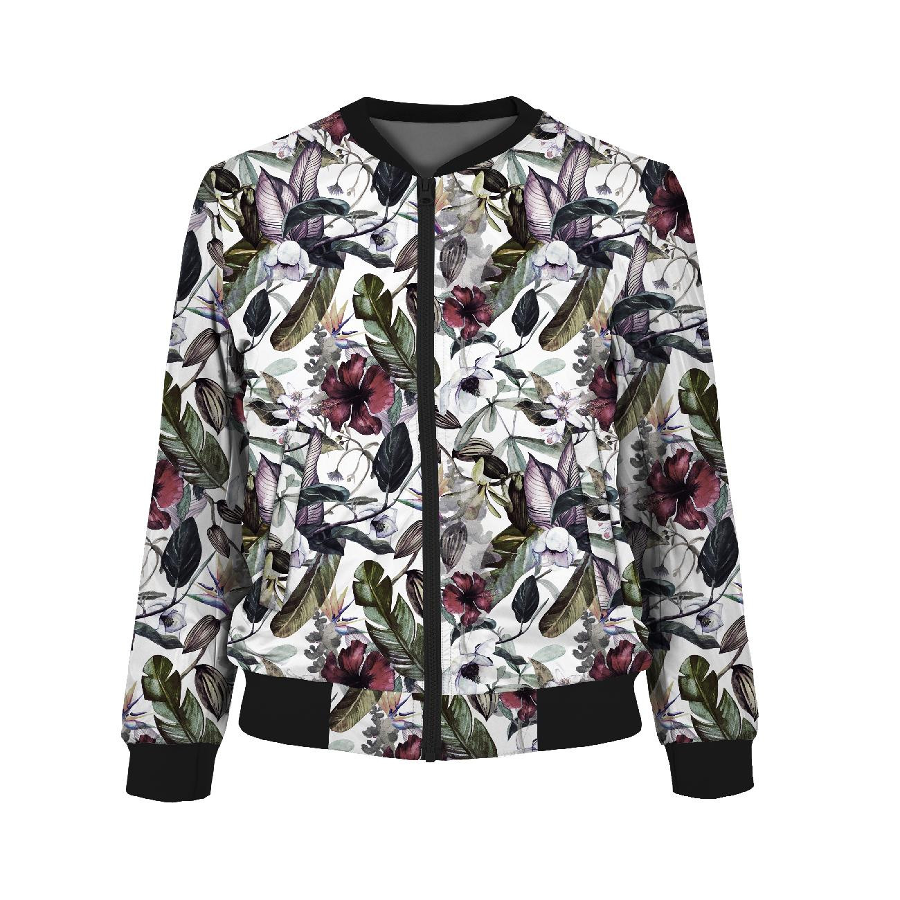 WOMEN’S BOMBER JACKET (KAMA) - PARADISE FLOWERS - sewing set