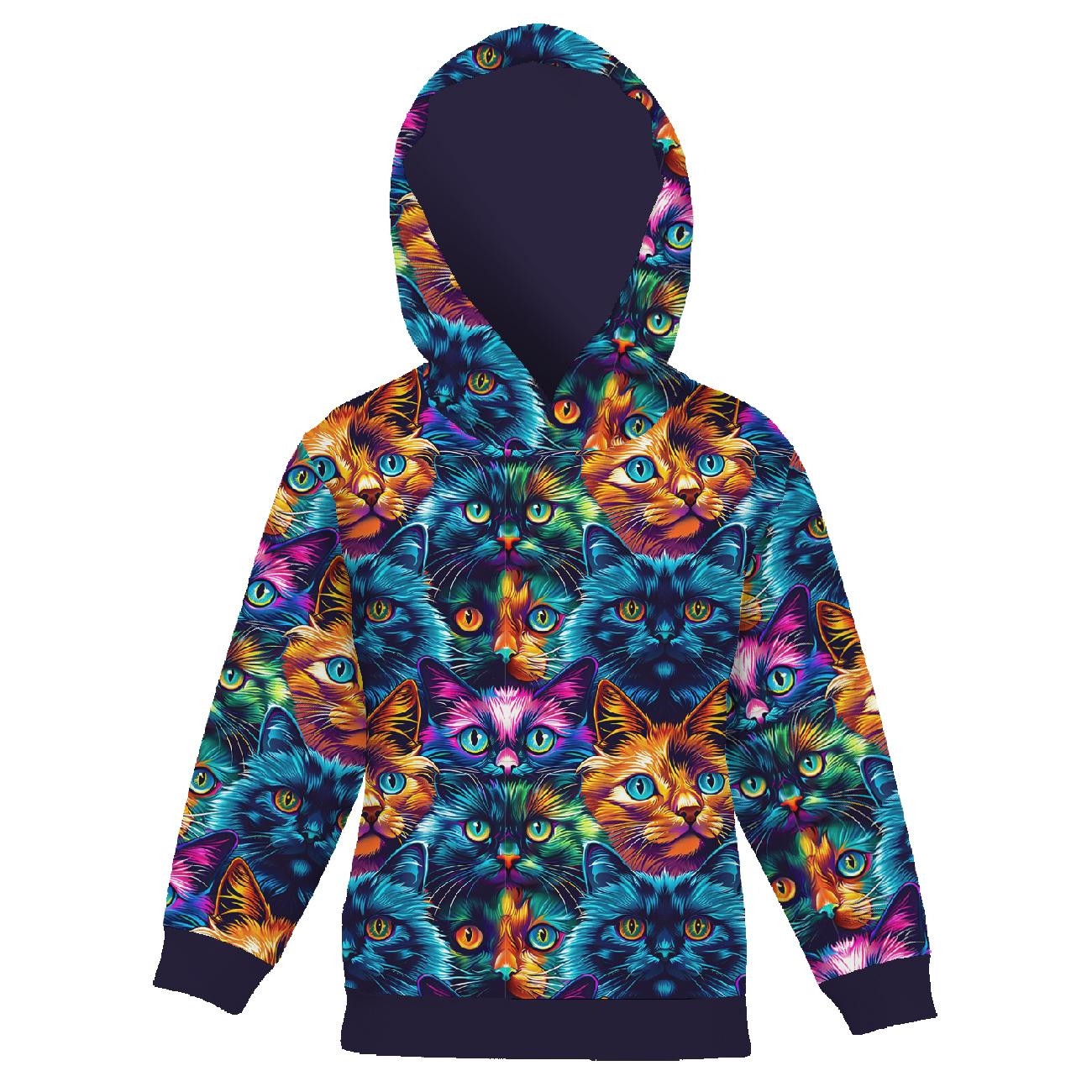 KID'S HOODIE (ALEX) - COLORFUL CATS  - sewing set