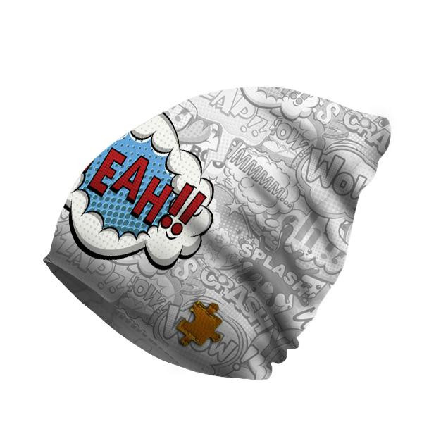 "Beanie" cap - COMIC BOOK / yeah (blue - red) / Choice of sizes