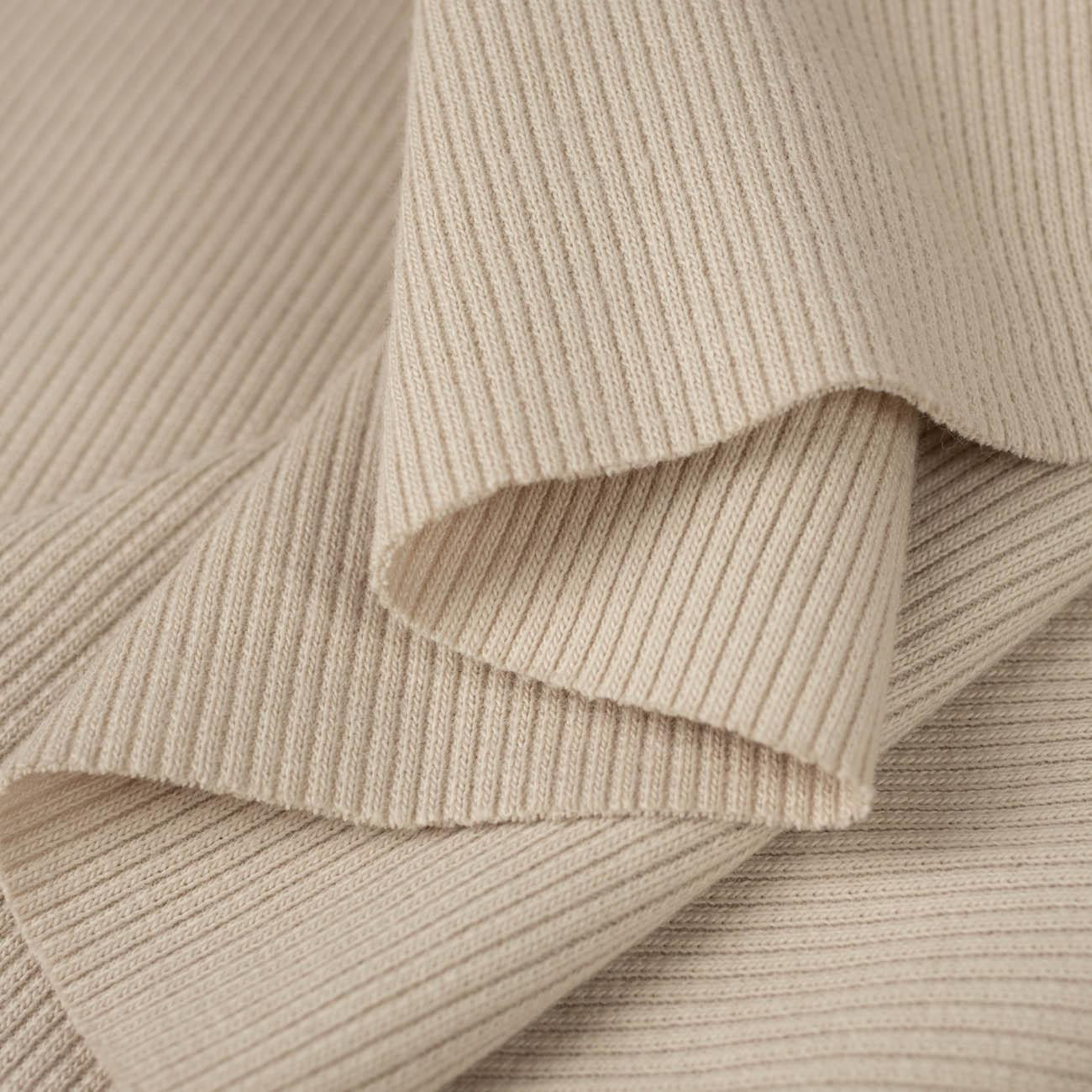 D-55 LIGHT BEIGE - Ribbed knit fabric