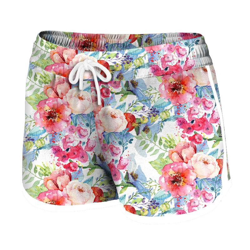 Women’s boardshorts - WILD ROSE PAT. 3 (IN THE MEADOW) - sewing set