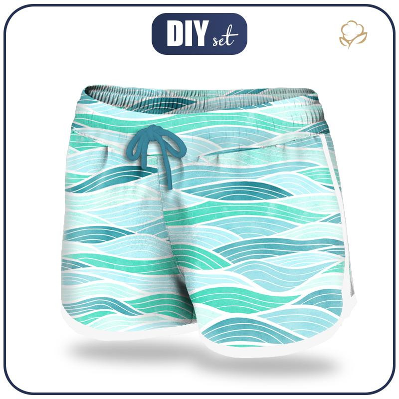 Women’s boardshorts - WAVES No. 2 / light blue - sewing set