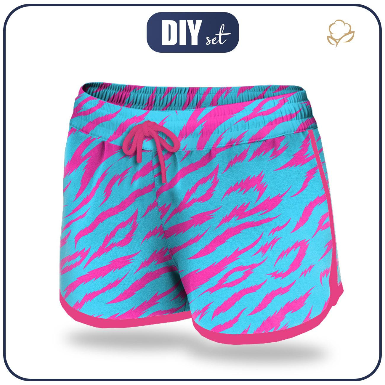 Women’s boardshorts - NEON ZEBRA PAT. 4 - sewing set