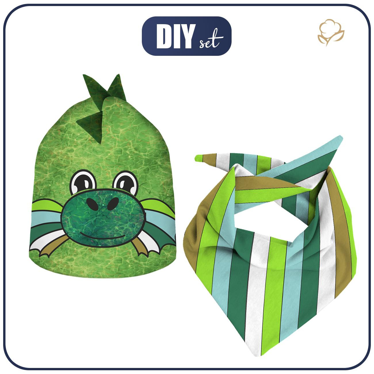 KID'S CAP AND SCARF (DINO) - DRAGON DINO - sewing set