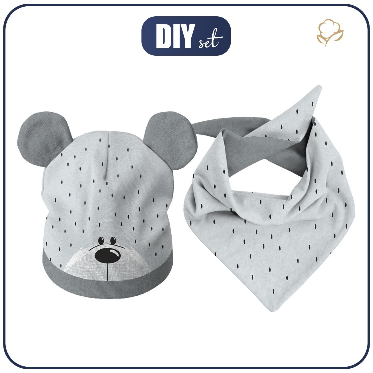 KID'S CAP AND SCARF (TEDDY) - TEDDY / gray - sewing set