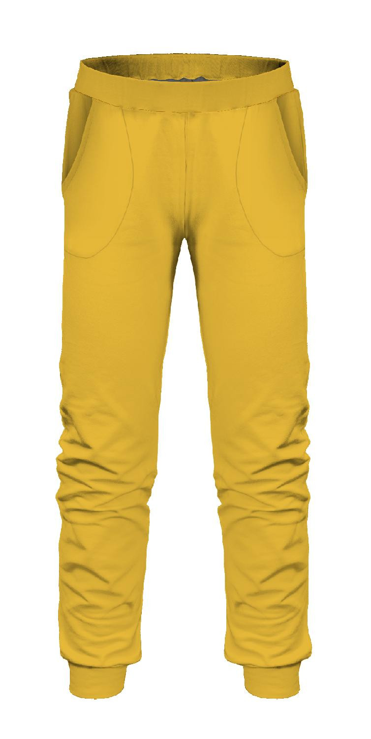 CHILDREN'S JOGGERS (LYON) - B-14 - SPICY MUSTARD - looped knit fabric 