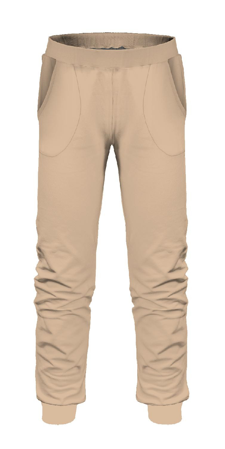 CHILDREN'S JOGGERS (LYON) - HAZELNUT / beige - looped knit fabric 