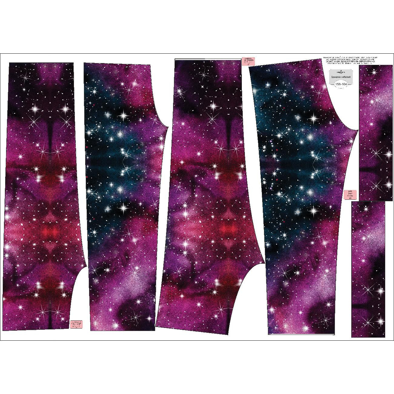 CHILDREN'S SOFTSHELL TROUSERS (YETI) - WATERCOLOR GALAXY PAT. 8 - sewing set