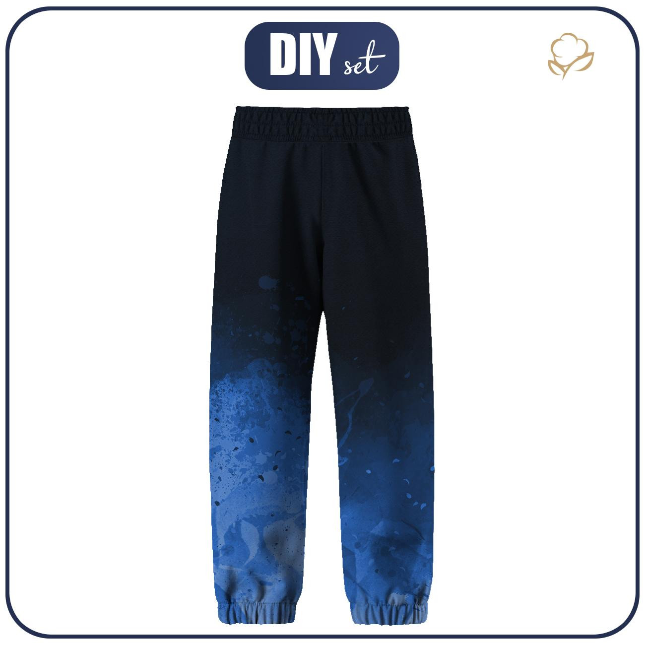 CHILDREN'S SOFTSHELL TROUSERS (YETI) - SPECKS (classic blue) / black - sewing set