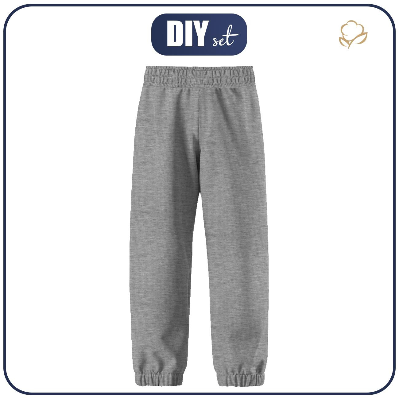 CHILDREN'S SOFTSHELL TROUSERS (YETI) - MELANGE LIGHT GRAY - sewing set