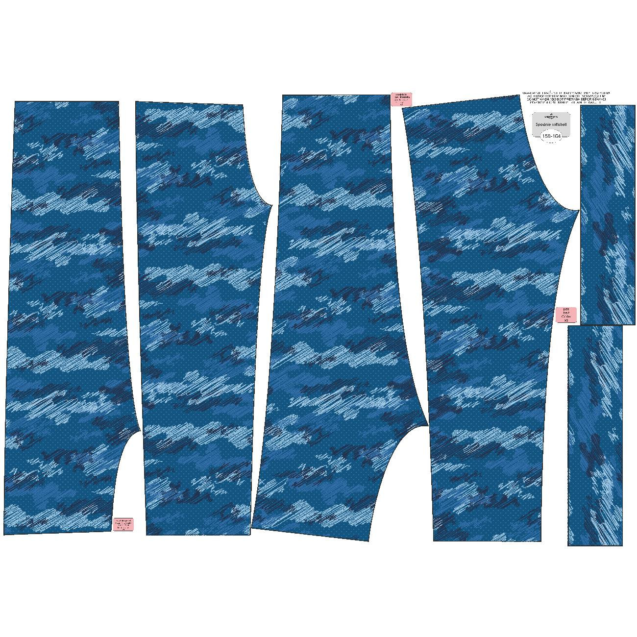 CHILDREN'S SOFTSHELL TROUSERS (YETI) - CAMOUFLAGE - classic blue