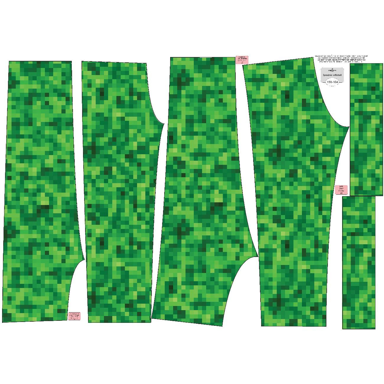 CHILDREN'S SOFTSHELL TROUSERS (YETI) - PIXELS pat. 2 / green