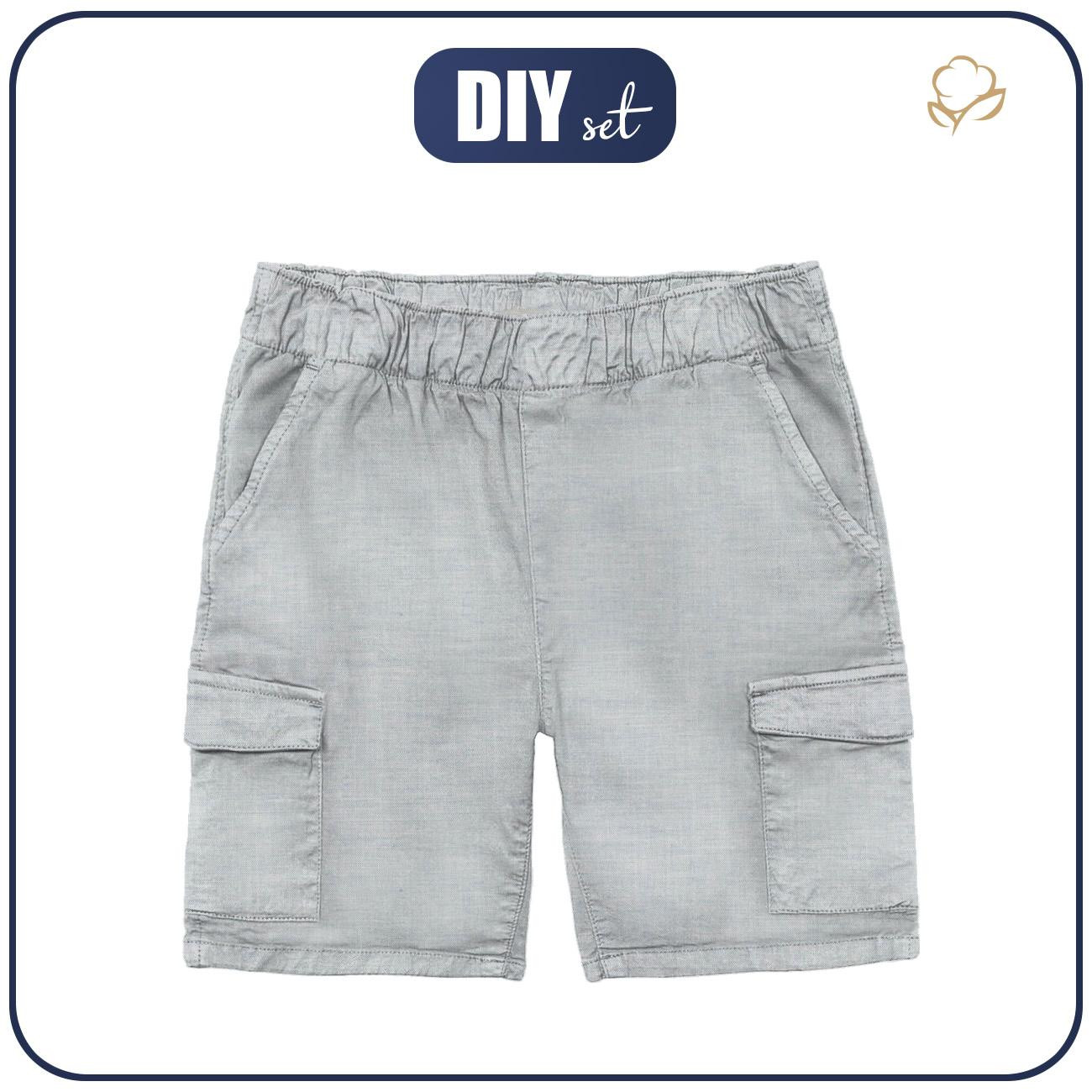 KID`S CARGO SHORTS - Light blue - sewing set