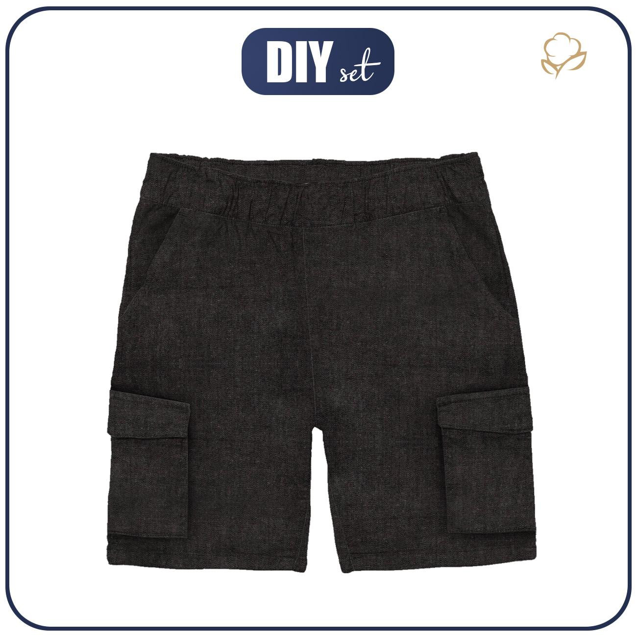 KID`S CARGO SHORTS - MELANGE GRAPHITE - sewing set