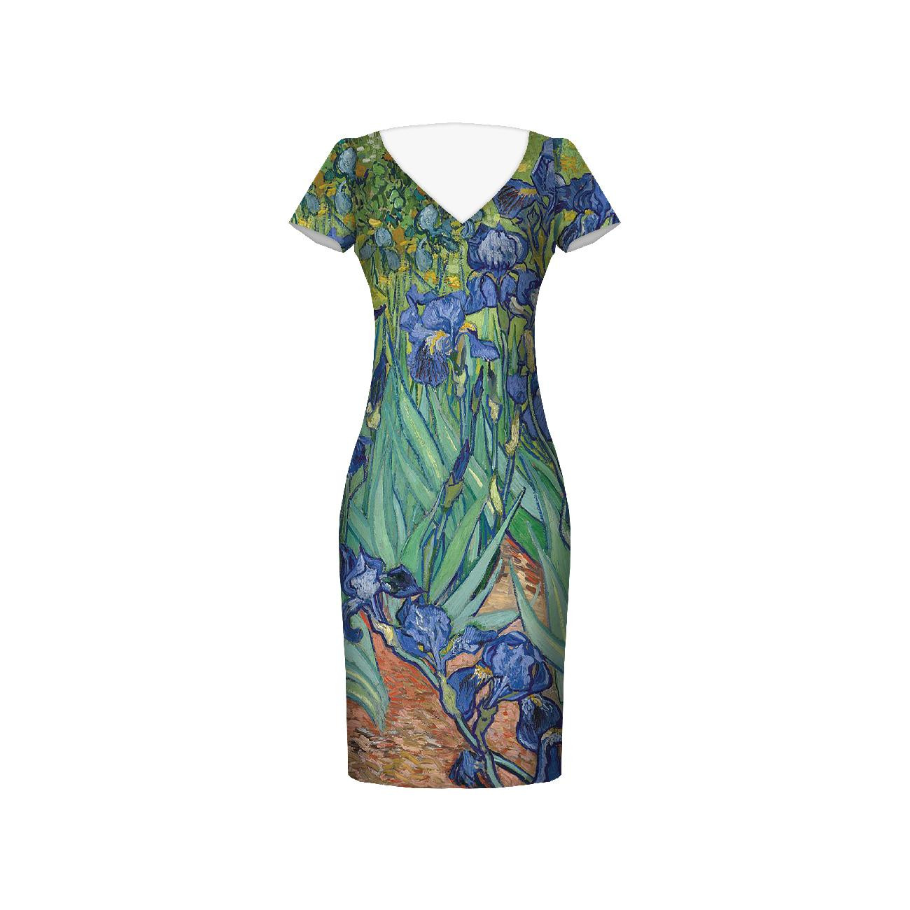 IRISES (Vincent van Gogh) - dress panel Linen 100%