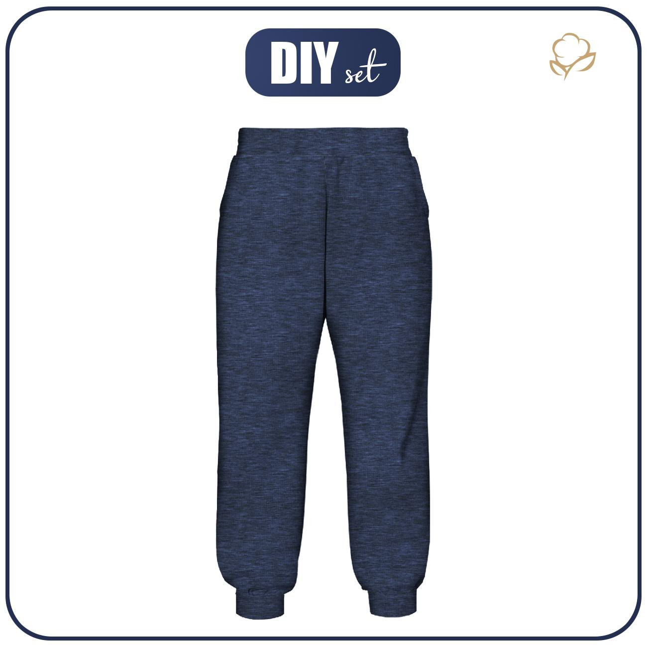 KID'S JOGGERS (ROBIN) - MELANGE NAVY - sewing set