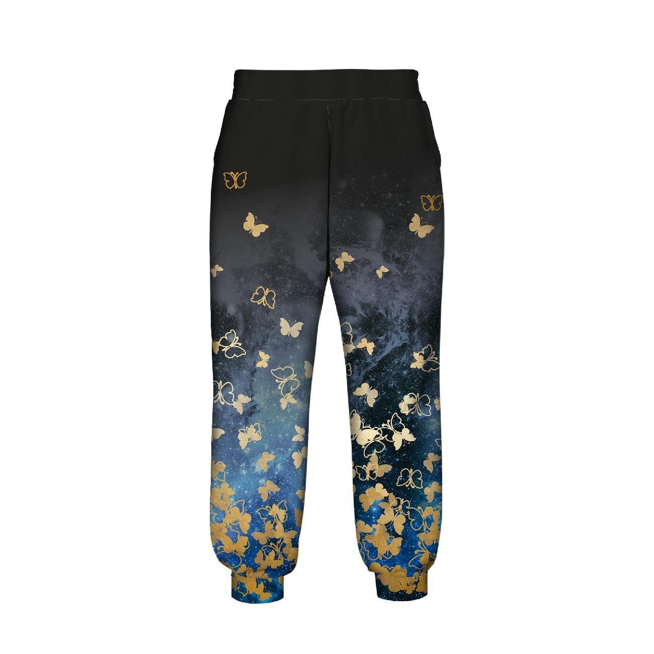 KID'S JOGGERS (ROBIN) - BUTTERFLIES / gold - sewing set