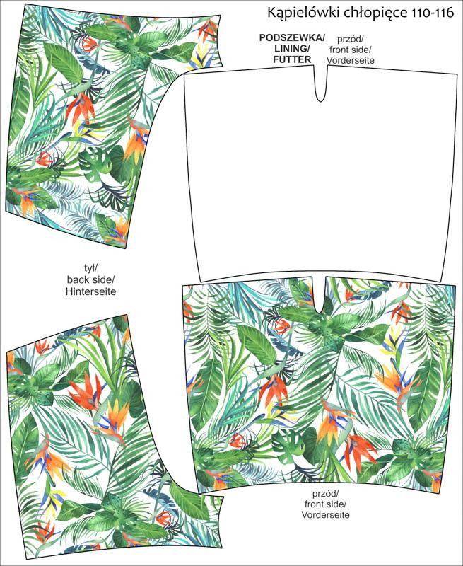 Boy's swim trunks - PARADISE JUNGLE - sewing set