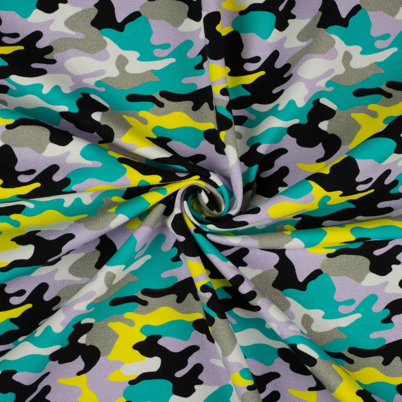 CAMOUFLAGE COLORFUL pat. 3 - Single jersey with elastane 