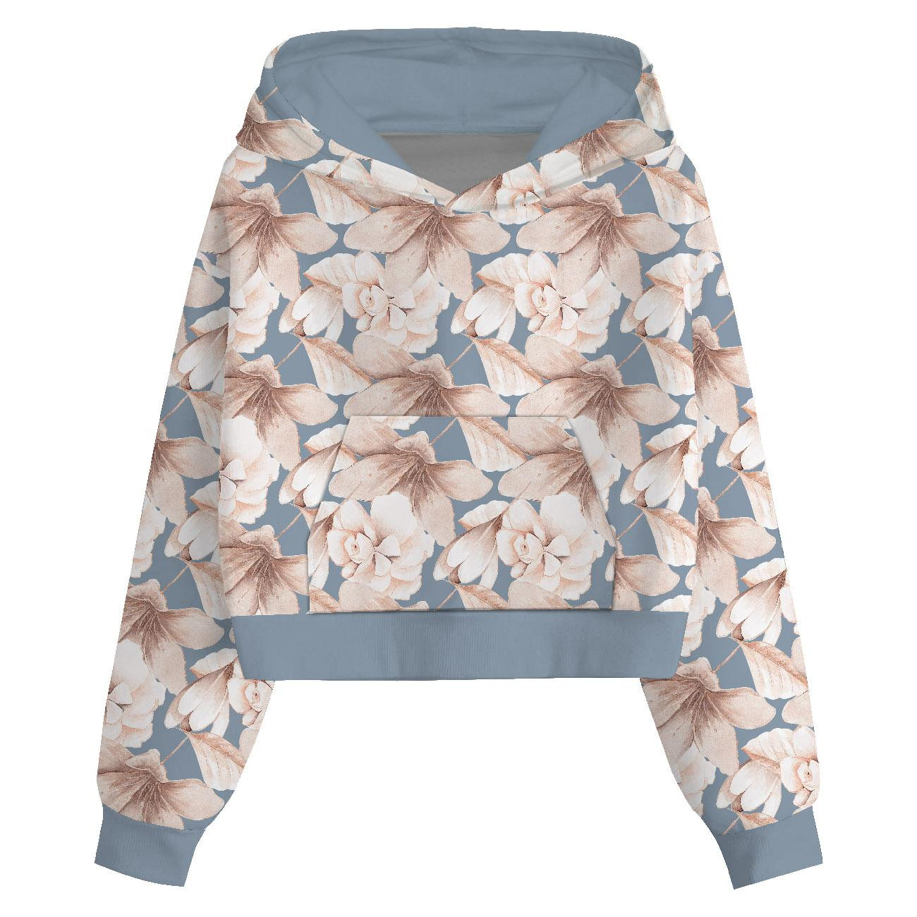 Cropped hoodie (IDA) - RETRO FLOWERS pat. 2 - sewing set