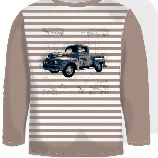 Longsleeve - RETRO CAR PAT. 3 / stripes - sewing set