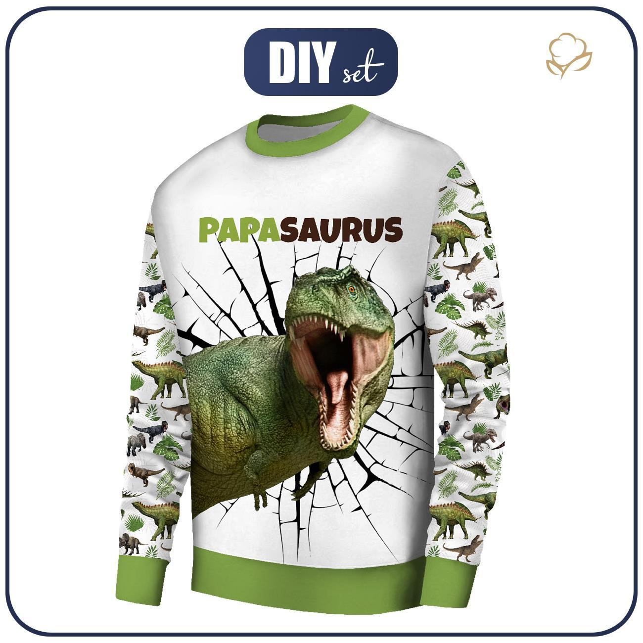 MEN’S SWEATSHIRT (OREGON) BASIC - PAPASAURUS - sewing set XS