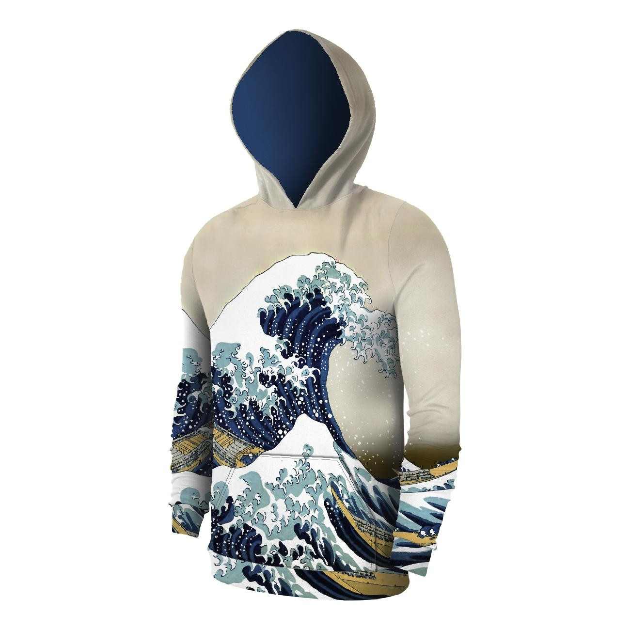 MEN’S HOODIE (COLORADO) - THE GREAT WAVE OFF KANAGAWA (Hokusai Katsushika) - sewing set